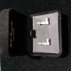 Silver Tone Light House Post Earrings